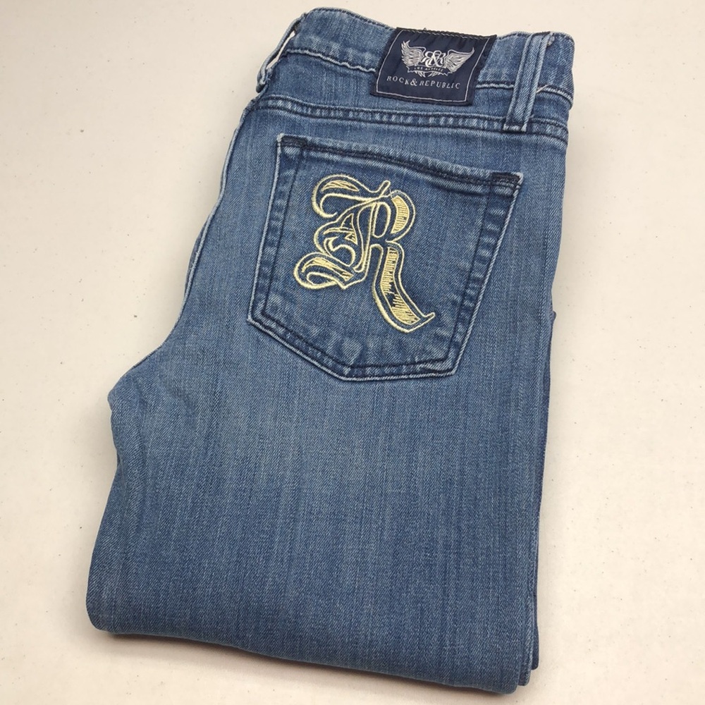 VINTAGE ROCK & REPUBLIC SLIM STRAIGHT JEANS 28x34 🇺🇸